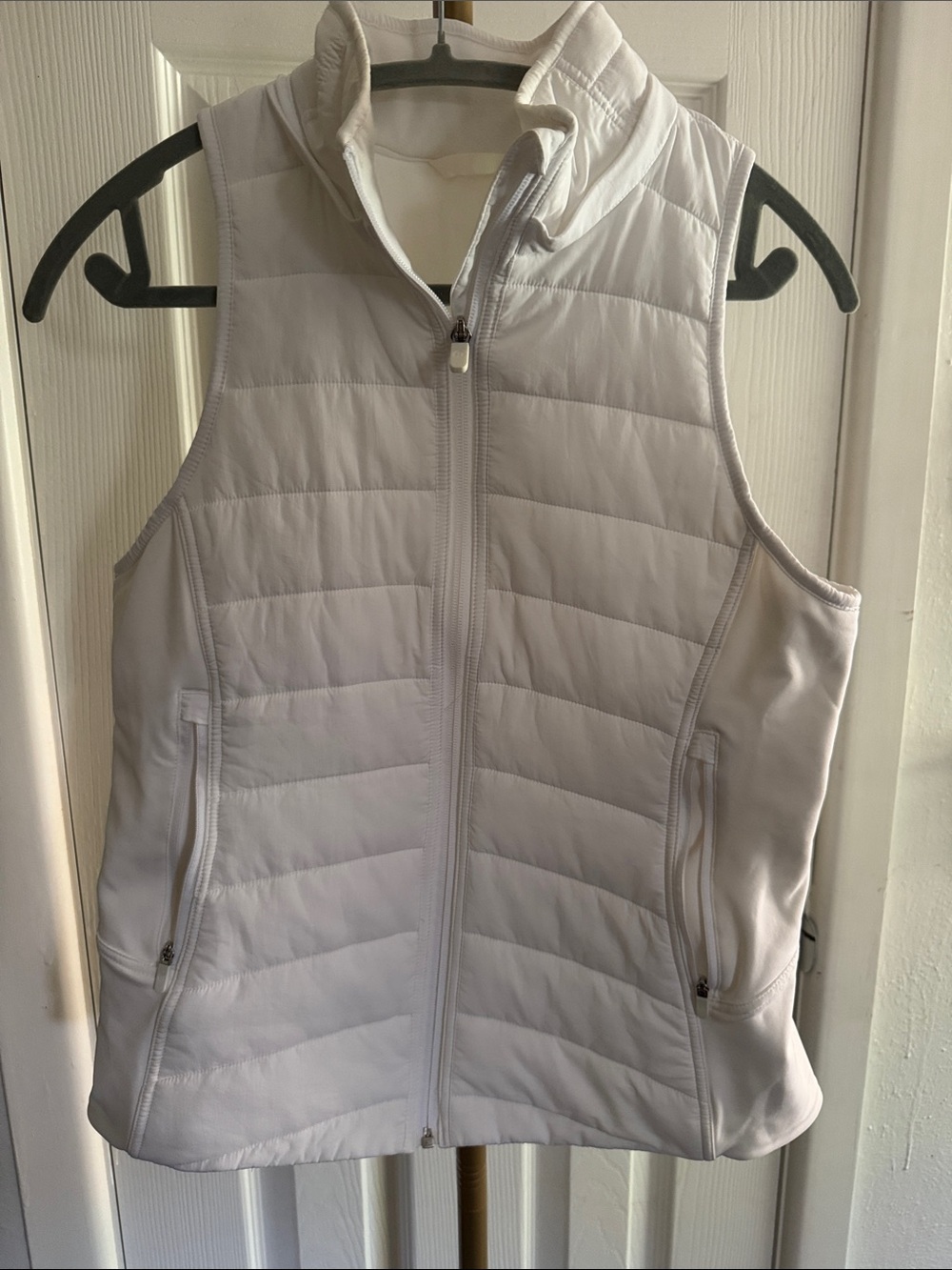 lululemon athletica White Quilted Zip Front Vest